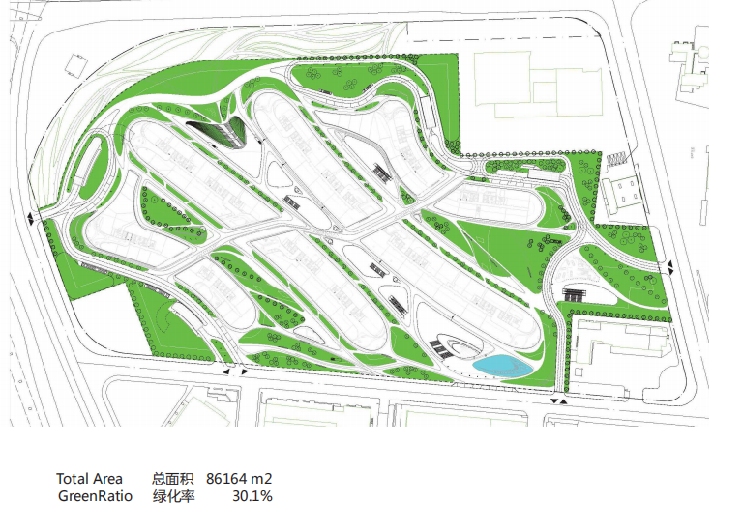 扎哈事务所—上海凌空SOHO商务广场景观概念方案-绿化率