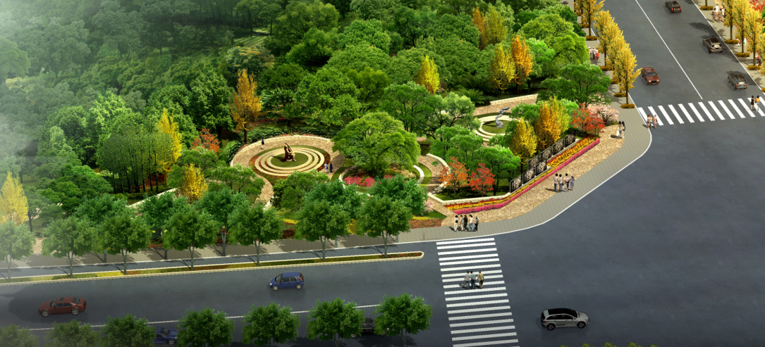 [四川]成都锦江区川师西环线道路节点公园景观方案(pdf 16页)