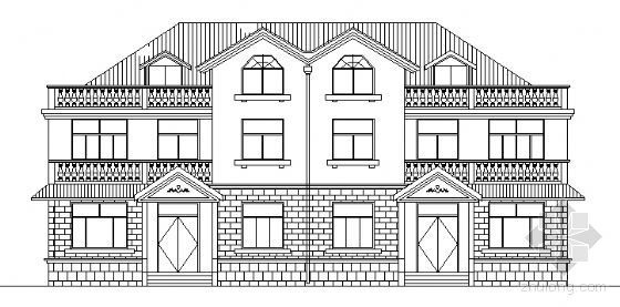 二层别墅设计建筑施工图纸资料下载-某二层联体别墅建筑施工图