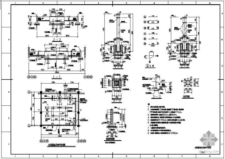 变压器基础图dwg资料下载-某主变压器基础施工图
