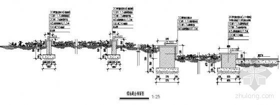 景观节点平面图剖面图资料下载-绿地退台剖面图