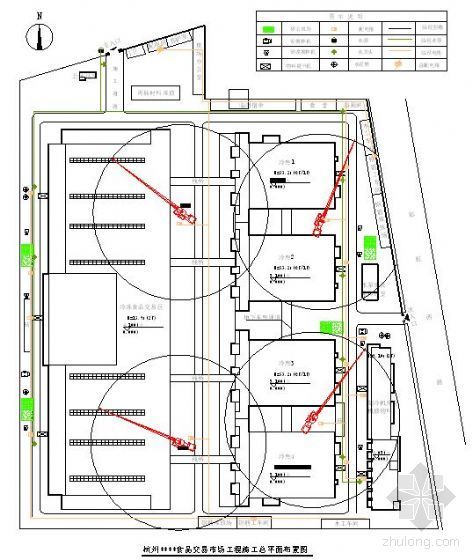汽车交易市场展厅平面图资料下载-杭州某食品交易市场工程施工平面布置图