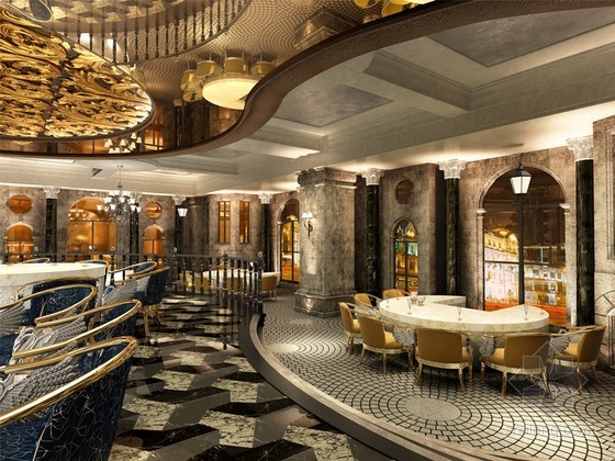 丝绸之路主题茶馆3d模型资料下载-欧式风格主题餐厅设计3D模型