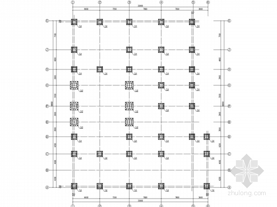 钢框架养老项目结构施工图-预埋锚栓布置图