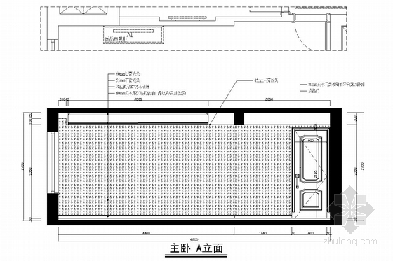 都市花园小区现代风格三居室装修图-都是花园小区现代风格三居室装修图 主卧室立面图 