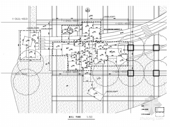 [成都]城市滨水广场景观设计施工图-叠石平面施工图