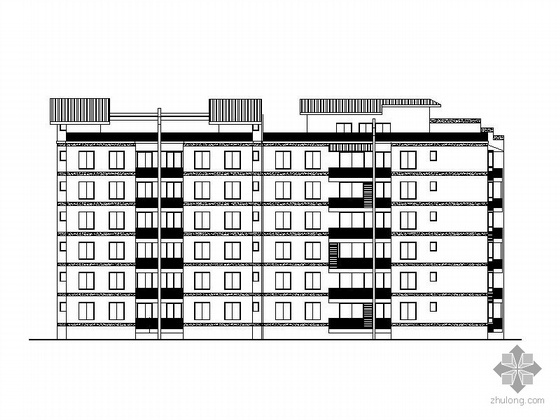 28层住宅建筑效果图资料下载-某六层居住区建筑扩初图（含效果图）