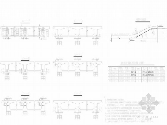 知名大院预应力现浇连续箱梁桥施工图134张（斜桥正做）-左半桥第二箱梁预应力钢束布置图 