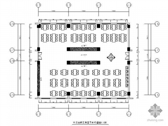 职工餐厅cad资料下载-某职工食堂装修图