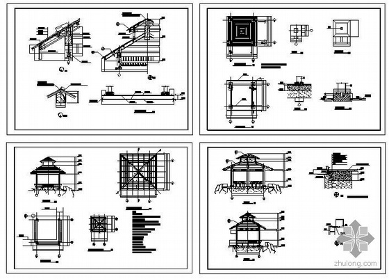 室外木楼梯施工图资料下载-某木亭结构施工图