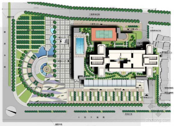 入口广场景观规划设计资料下载-怡福城市广场景观规划方案