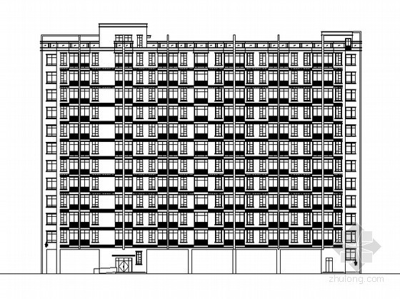 单身宿舍楼图纸资料下载-[义乌市北苑]某十二层宿舍楼建筑施工图