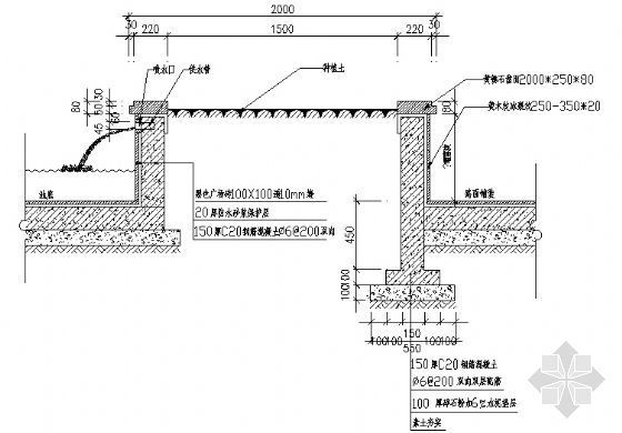 叠水池树池详图