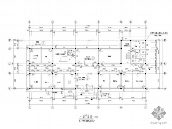 [温州]某卫生院建筑施工图-平面图 