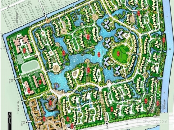 居住区水体景观设计方案资料下载-[上海]水乡生活人文生态居住区规划设计方案