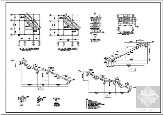 梁式楼梯结构设计资料下载-某风雨操场楼梯结构设计图