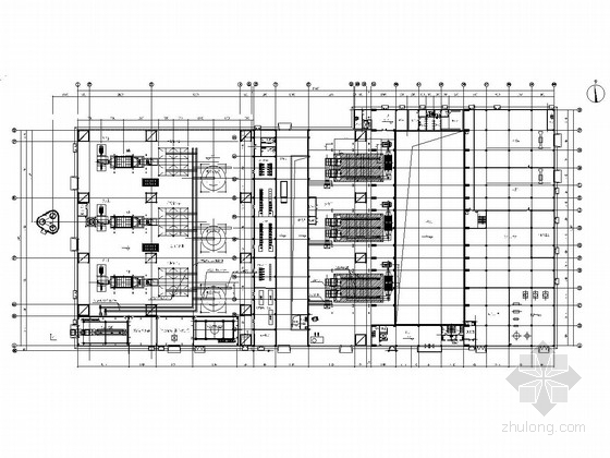 商品房底层平面图资料下载-焚烧发电工房底层设备布置平面图