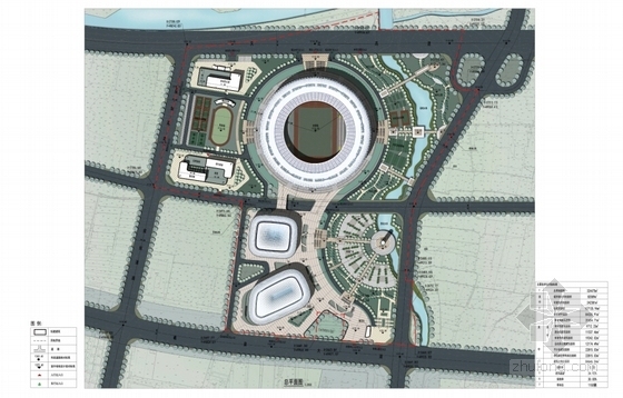 [甘肃]大型体育馆建筑项目设计方案文本-大型体育馆建筑项目设计方案总平面图