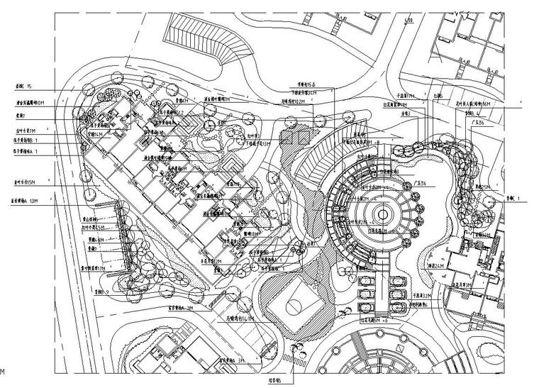 [上海]金地格林春岸全套景观设计施工图（绿化CAD）-A区绿化种植图