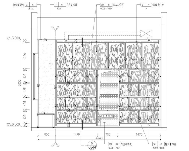 重庆知名地产悦湾350平复式样板房室内设计CAD施工图+设计方案+效果图-10立面图2