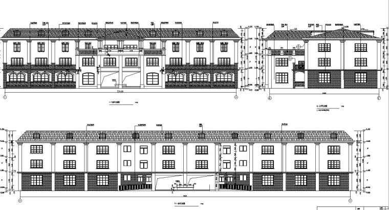 欧式风格别墅建筑方案设计（包含效果图）-立面图