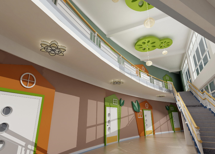 威海翠海明珠幼儿园室内设计实景图-楼梯实景图