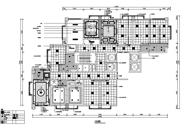 亿盟科技公司办公大楼设计施工图（附效果图）-天花布置图