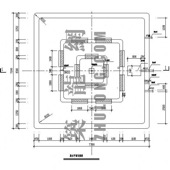 室外景观水池剖面大样图资料下载-浙江某学校景观工程跌水池大样图