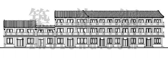仿古酒店建筑施工图CAD资料下载-仿古街建筑施工图