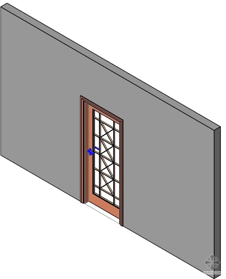欧式门CAD模块资料下载-单扇欧式门