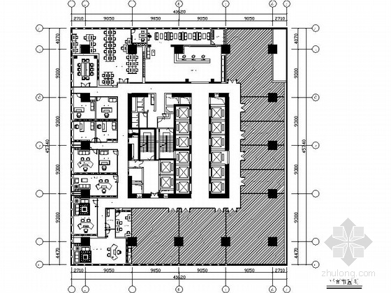 CAD办公空间立面图资料下载-知名集团现代风格办公室内空间设计CAD施工图（含效果图 图纸很棒 推荐下载!）
