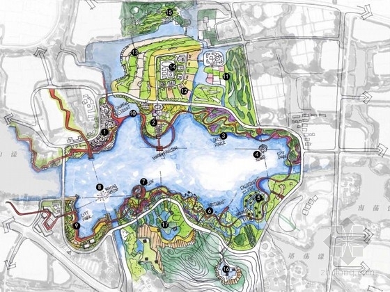 城市综合公园规划规范资料下载-[浙江]滨水城市生态休闲中央公园景观规划设计方案