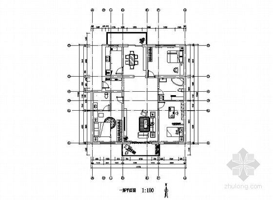 三室两厅二卫室内装饰资料下载-[哈尔滨]某学生作品三室两厅装修图
