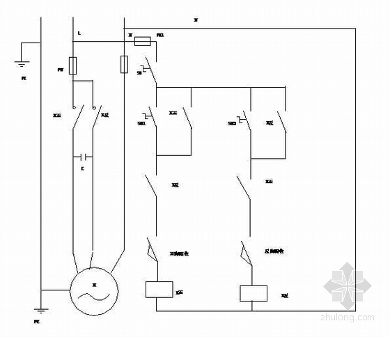 单相交流接触器接线图资料下载-单相电机正反转控制原理图