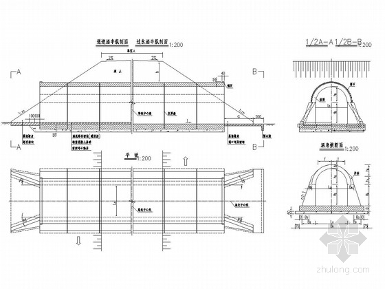斜交正做涵洞资料下载-2014新版钢筋混凝土拱涵设计通用图（32张 内容全面）