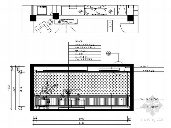 [江苏]美式乡村混搭风情四居室样板间CAD装修施工图（含效果及软装方案）主卧立面图