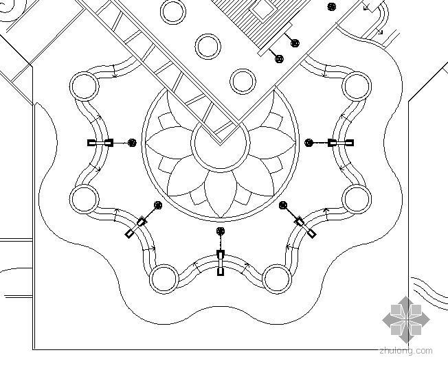 泳池水景池消防泵房大样图资料下载-组合特色水景施工大样图（中英文）