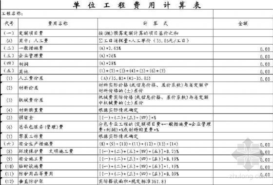 黑龙江省db23表格资料下载-黑龙江省2008年安装工程取费表