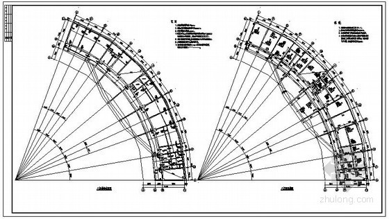 高层办公楼框架结构设计图资料下载-某弧形框架办公楼结构设计图