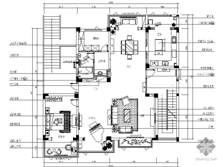 2层合院别墅平面图资料下载-三层别墅平面图