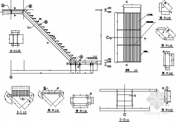 框架楼梯设计详图资料下载-钢框架钢楼梯节点构造详图