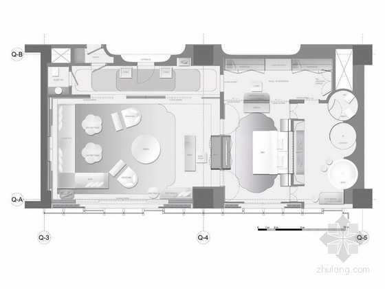 七星级酒店模型资料下载-[三亚]超奢华七星级酒店客房设计方案图