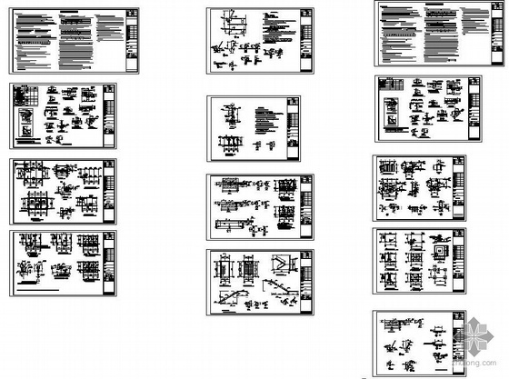 消防水泵房结构图纸资料下载-某小水厂滤池、送水泵房结构图