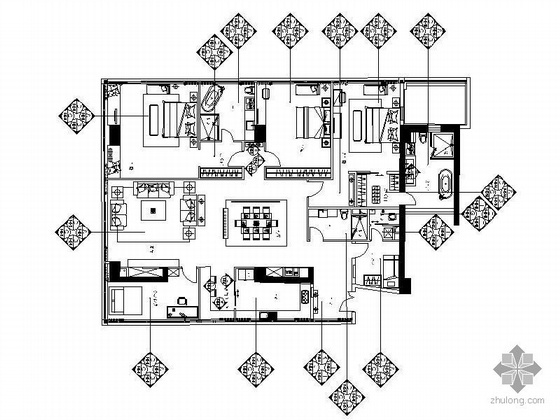 小户型公寓标准层资料下载-[北京]精装公寓楼标准层F型样板房装修