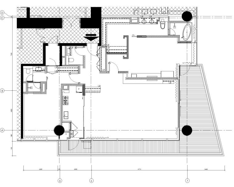 [李玮珉]深圳湾一号-豪华两居室样板间室内装修设计施工图（CAD）-7墙地面灯具位置图