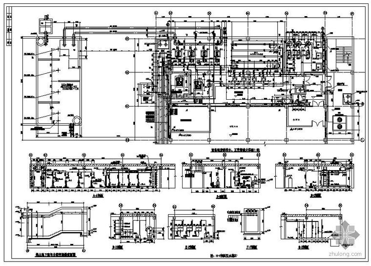 泵房工艺设计图纸资料下载-某住宅消防生活泵房及工艺机房图纸