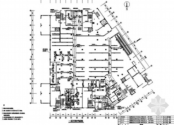 2000平商场平面图资料下载-某二层商场空调平面图