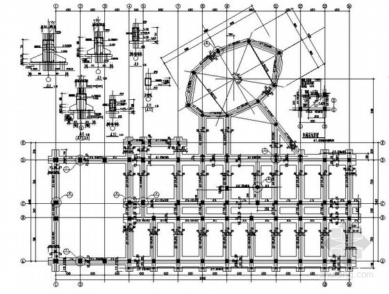 旋转框架施工图资料下载-[江苏]四层框架结构商务楼建筑结构施工图
