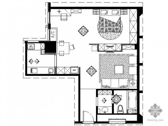 一居室小户型装修方案资料下载-现代黑白小户型设计方案