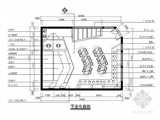 面馆平面CAD资料下载-[山西]文化型面馆室内装修图
